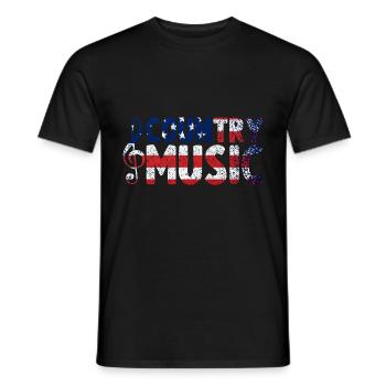 Country Musik Amerika - Männer T-Shirt - Schwarz - Vorne - AI Model Male 178 light (178cm)