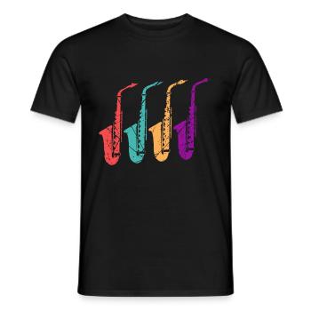 Saxophon Spieler - Männer T-Shirt - Schwarz - Vorne - AI Model Male 178 light (178cm)