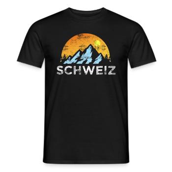 Schweizer Berge Alpen Schweiz - Männer T-Shirt - Schwarz - Vorne - AI Model Male 178 light (178cm)