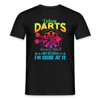 Je joue À Fléchettes Drôles De Fléchettes - T-shirt homme - noir - Devant - AI Model Male 178 light (178cm)