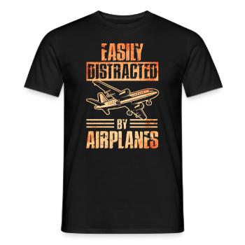 Ich Liebe Flugzeuge Fliegen - Männer T-Shirt - Schwarz - Vorne - AI Model Male 178 light (178cm)