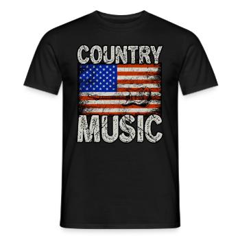 Country Music America Flag - Men's T-Shirt - black - Front - AI Model Male 178 light (178cm)