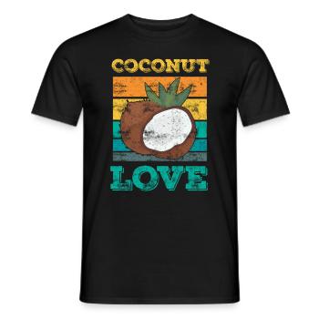 Coconut lover fruit coconut - Men's T-Shirt - black - Front - AI Model Male 178 light (178cm)
