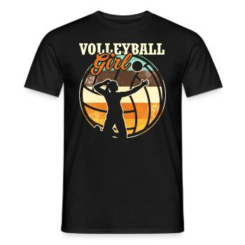 Volleyball Girls - Men's T-Shirt - black - Front - AI Model Male 178 light (178cm)