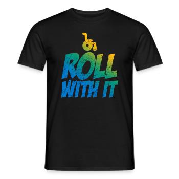 Fauteuil roulant Humour Handicap Handicap - T-shirt homme - noir - Devant - AI Model Male 178 light (178cm)