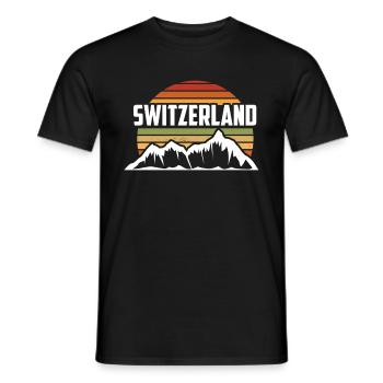 Schweizer Berge und Alpen Schweiz - Männer T-Shirt - Schwarz - Vorne - AI Model Male 178 light (178cm)