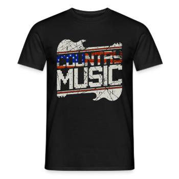 Country Music America - Men's T-Shirt - black - Front - AI Model Male 178 light (178cm)