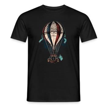 Vintage Ballonfahrer Heißluftballon - Männer T-Shirt - Schwarz - Vorne - AI Model Male 178 light (178cm)