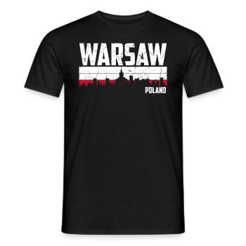 Varsovie Skyline Pologne - T-shirt homme - noir - Devant - AI Model Male 178 light (178cm)