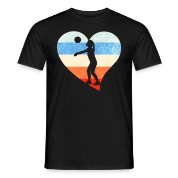 Volleyball Player Girls - Men's T-Shirt - black - Front - AI Model Male 178 light (178cm)