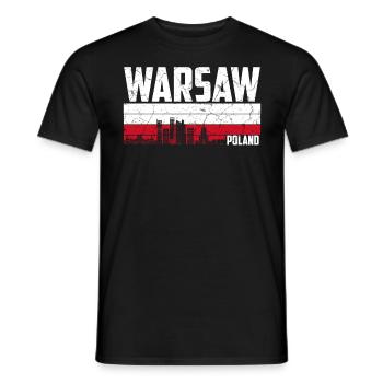 Warsaw Poland - Men's T-Shirt - black - Front - AI Model Male 178 light (178cm)