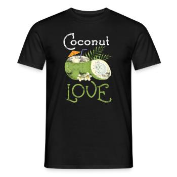Coconut Fruit Caribbean Vacation - Men's T-Shirt - black - Front - AI Model Male 178 light (178cm)
