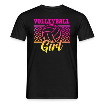 Volleyball Players Volleyball Girls - Men's T-Shirt - black - Front - AI Model Male 178 light (178cm)
