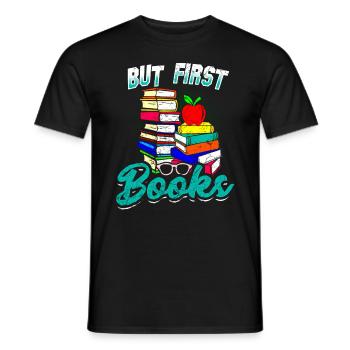 Bücher Buch Lesen Literatur - Männer T-Shirt - Schwarz - Vorne - AI Model Male 178 light (178cm)