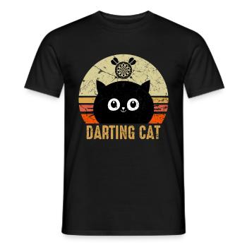 Dart Spieler Dartspieler Katze Dart Sport - Männer T-Shirt - Schwarz - Vorne - AI Model Male 178 light (178cm)
