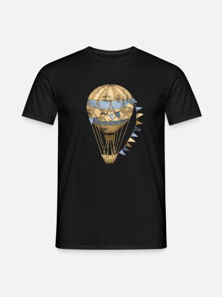 Ballonfahrer Heißluftballon - Männer T-Shirt - Schwarz