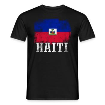 Urlaub Ferien Haiti Flagge - Männer T-Shirt - Schwarz - Vorne - AI Model Male 178 light (178cm)