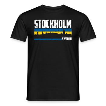 Stockholm Skyline - Männer T-Shirt - Schwarz - Vorne - AI Model Male 178 light (178cm)