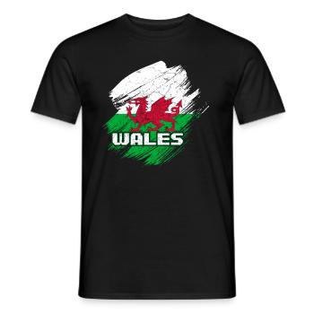 Wales flag - Men's T-Shirt - black - Front - AI Model Male 178 light (178cm)