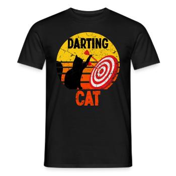 Dartspieler Katze Dart sport - Männer T-Shirt - Schwarz - Vorne - AI Model Male 178 light (178cm)