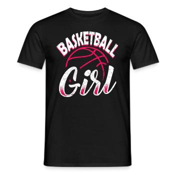 Basketball player basketball girl - Men's T-Shirt - black - Front - AI Model Male 178 light (178cm)