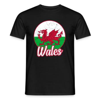 Drapeau du Pays de Galles - T-shirt homme - noir - Devant - AI Model Male 178 light (178cm)