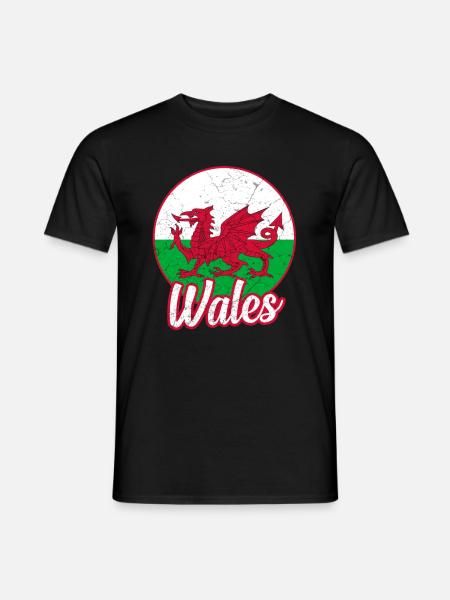 Wales flag - Men's T-Shirt - black