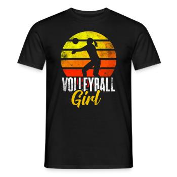 Cadeau de fille de volley-ball féminin - T-shirt homme - noir - Devant - AI Model Male 178 light (178cm)