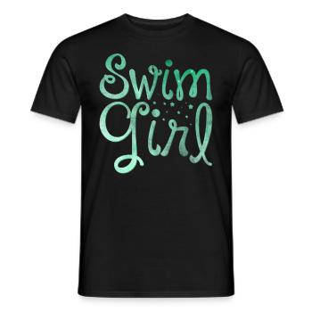 Nageur natation fille - T-shirt homme - noir - Devant - AI Model Male 178 light (178cm)