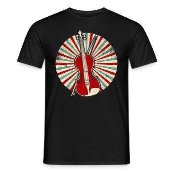 Violon instrument rétro violons rétro joueur - T-shirt homme - noir - Devant - AI Model Male 178 light (178cm)
