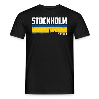 Stockholm Skyline - Männer T-Shirt - Schwarz - Vorne - AI Model Male 178 light (178cm)