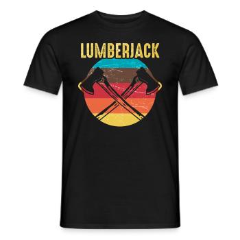 Lumberjack Holzarbeiter Forstwart Holzbearbeitung - Männer T-Shirt - Schwarz - Vorne - AI Model Male 178 light (178cm)