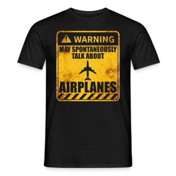 Flugzeugliebhaber Pilot Luftfahrt Aviatik Flugzeug - Männer T-Shirt - Schwarz - Vorne - AI Model Male 178 light (178cm)