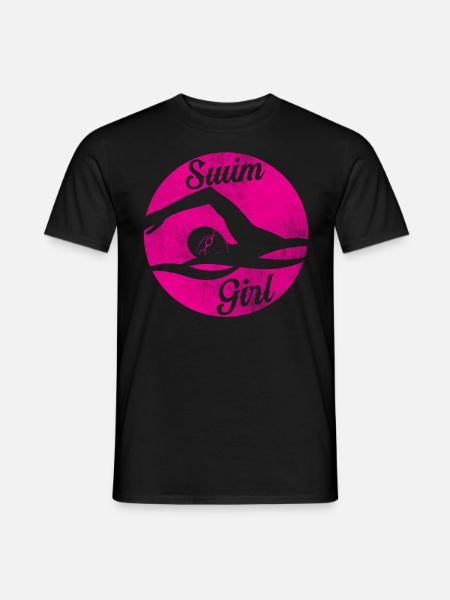 Schwimm Girl Schwimmerin Schwimmen Mädchen - Männer T-Shirt - Schwarz