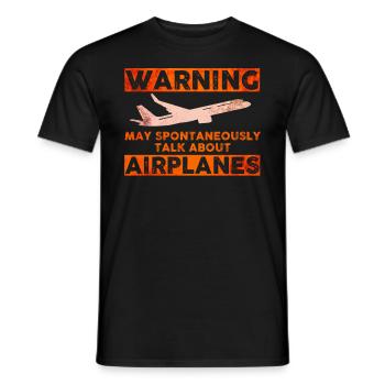 Flugzeugliebhaber Pilot Luftfahrt Aviatik Flugzeug - Männer T-Shirt - Schwarz - Vorne - AI Model Male 178 light (178cm)