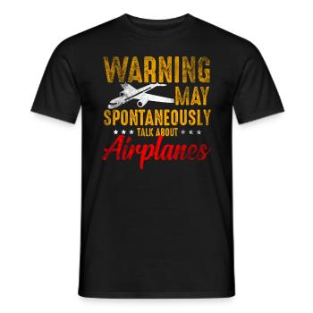 Fliegender Pilot Luftfahrt Aviatik Flugzeug - Männer T-Shirt - Schwarz - Vorne - AI Model Male 178 light (178cm)