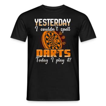 Dart player dart player gift - Men's T-Shirt - black - Front - AI Model Male 178 light (178cm)