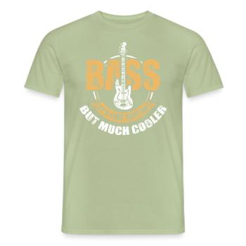 Retro Bass Player - Men's T-Shirt - sage - Front - AI Model Male 178 light (178cm)