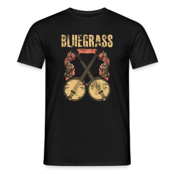 Bluegrass Banjo Gitarre - Männer T-Shirt - Schwarz - Vorne - AI Model Male 178 light (178cm)