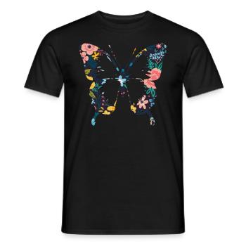 Niedlicher Blumen Schmetterling - Männer T-Shirt - Schwarz - Vorne - AI Model Male 178 light (178cm)
