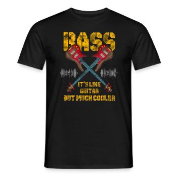 Bass Gitarrist Bassist Bass Spieler - Männer T-Shirt - Schwarz - Vorne - AI Model Male 178 light (178cm)