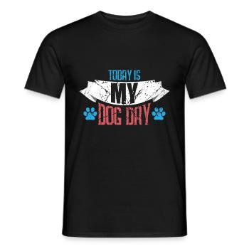 Amateur de chiens Langue canine - T-shirt homme - noir - Devant - AI Model Male 178 light (178cm)
