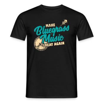 Bluegrass Banjo Gitarre - Männer T-Shirt - Schwarz - Vorne - AI Model Male 178 light (178cm)