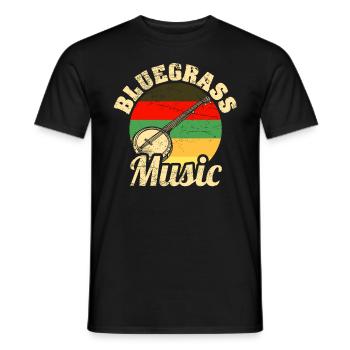Bluegrass Banjo Gitarre - Männer T-Shirt - Schwarz - Vorne - AI Model Male 178 light (178cm)