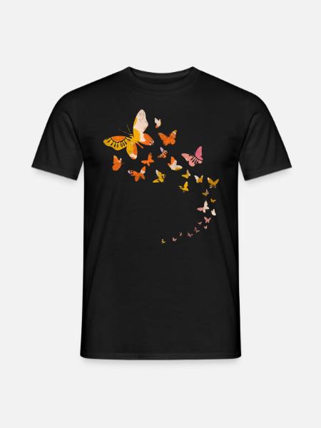 Cute flowers butterfly - Men's T-Shirt - black