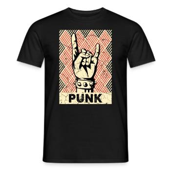 Punk Vintage Teufelshorn Punks - Männer T-Shirt - Schwarz - Vorne - AI Model Male 178 light (178cm)