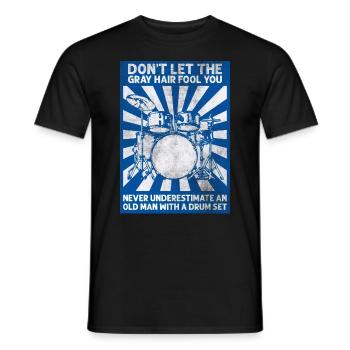 Schlagzeug Drum Sticks Schlagzeuger Opa - Männer T-Shirt - Schwarz - Vorne - AI Model Male 178 light (178cm)