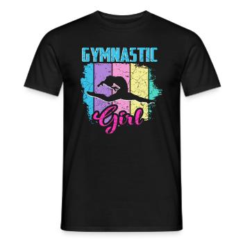 Gymnastique filles - T-shirt homme - noir - Devant - AI Model Male 178 light (178cm)