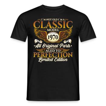 Born in 1970 Classic Birthday Gift Men - Men's T-Shirt - black - Front - AI Model Male 178 light (178cm)