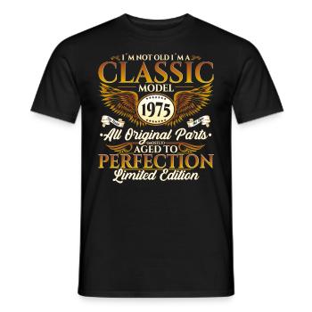 Born in 1975 Classic Birthday Gift Men - Men's T-Shirt - black - Front - AI Model Male 178 light (178cm)